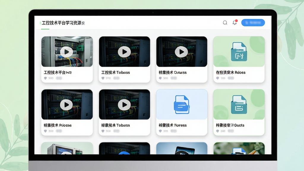��������Ϊ���ؼ���ƽ̨��ѧϰ��Դҳ�棬��Ļ��չʾ�����Ƶ�γ̷�����ĵ�ͼ�꣬�������롣���ֲ��������Ű棬ÿ���γ̿�Ƭ��������ͼ�ͱ��⡣���Ϊ���½�����UIչʾͼ��ɫ���԰�ɫ��ǳ��ɫ����ɫΪ����Ӫ������ѧϰ��Χ��ϸ���Ͽγ̷���ͼ������ͼ����Ƽ�࣬��Ƭ����΢Բ�Ǻ���Ӱ�����ʸ��壬�ɾ����࣬�޶���Ԫ�ء�