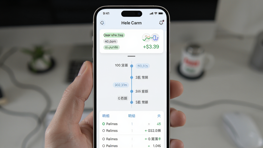 泡泡收 订单进度跟踪页面 主体为手机界面 布局上部为状态卡片 中部为时间轴 下部为明细列表 排版层次分明 风格清爽浅色 细节包含状态标签和到账金额 画质高清 干净 无多余元素