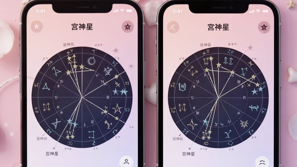 画面展示两部手机并排摆放,屏幕上分别显示