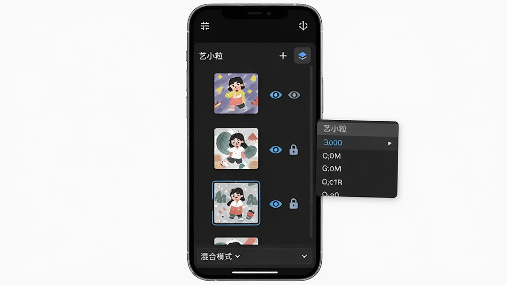 画面主体为一部竖屏手机,手机屏幕上展示