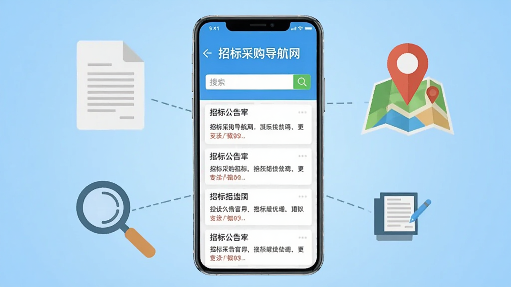 画面中央是一部竖向放置的智能手机,手机屏幕内显示