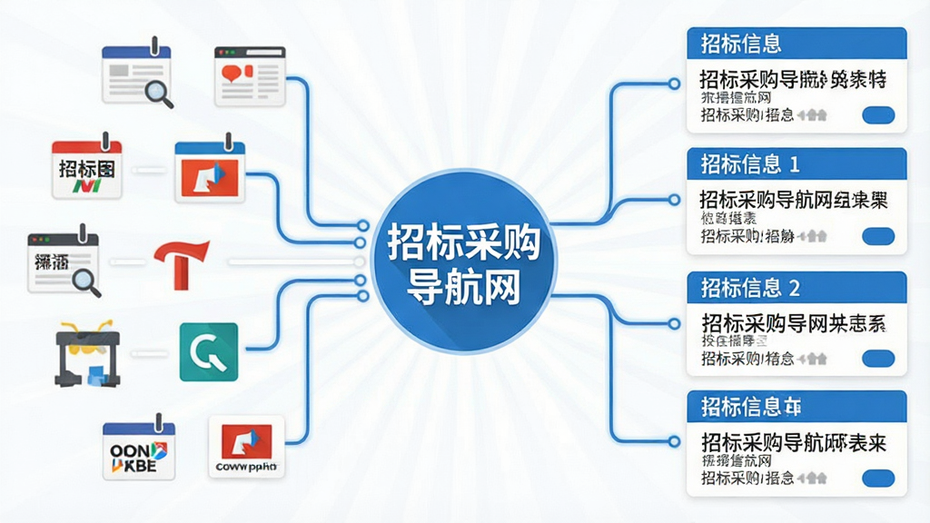 一张横向宽幅的信息聚合示意图,画面左侧为多个不同来源的网站图标,通过线条汇聚到中央标注