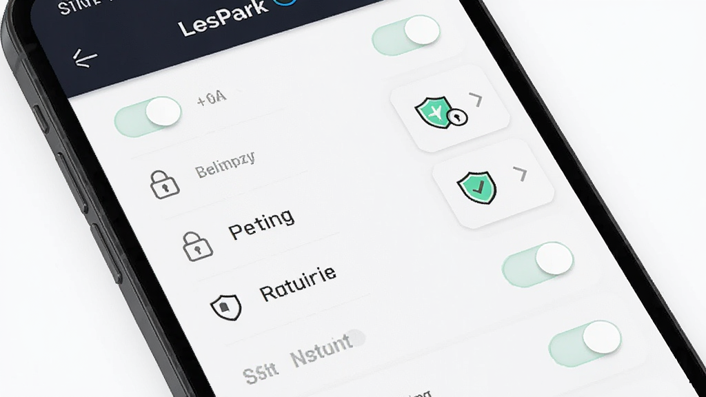 LesPark隐私安全设置界面图,主体为手机屏幕展示权限设置选项列表,布局为纵向排列,风格为简约商务风,细节包括开关按钮、锁形图标、盾牌图标,画质高清,画面干净,图中包含