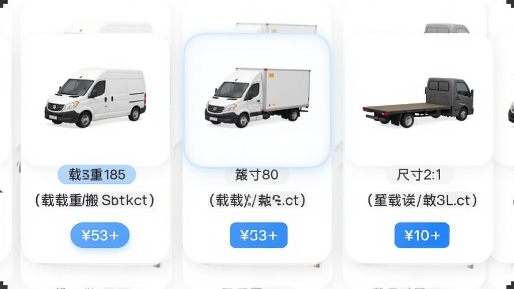 ���������ᳵ��ѡ����棬����չʾһ�Ų�ͬ���Ļ���ͼ�꣬�������������ʽ������ƽ�峵���·��ж�Ӧ�����غͳߴ�˵�����֣�����Ϊ��ɫ��Ƭʽ���֣�������¼�Լ��ϸ�ڰ���ѡ�и���Ч�����۸��ǩ�������������ɾ��޶���Ԫ��