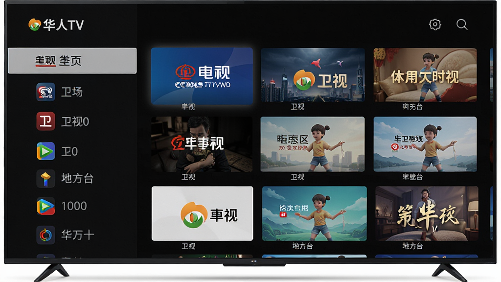 һ��չʾ����TVӦ�ý����ͼƬ������Ϊ���ܵ�����Ļ����ʾ����TV��Ƶ���б�ҳ�棬����Ϊ���Ƶ�����ർ�����Ҳ�Ϊ��ĿԤ�������Ű��������������Ϊ�ִ��Ƽ���UI��ƣ�ϸ�ڰ������ӡ����ӡ��ط�̨��Ƶ��ͼ�꣬���ʸ��壬�ɾ����޶���Ԫ��