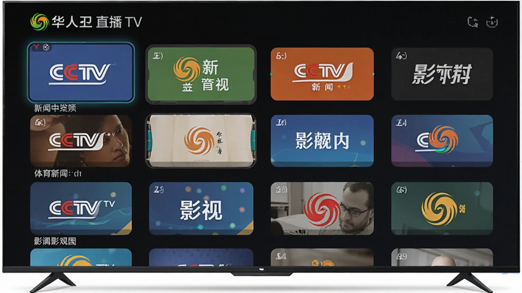 һ�����ܵ�����Ļ��չʾ����TV�ḻ��ֱ��Ƶ���б�������Ϊ���ӽ��棬����Ϊ����Ƶ��ͼ�������Ű水���š�������Ӱ�ӵȷ������У����Ϊ��ƽ����ƣ�ϸ�ڰ���CCTV��������ӵ�Ƶ����ʶ�������������ɾ����޶���Ԫ��